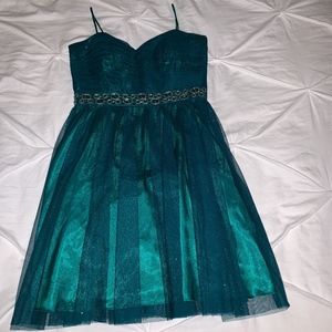 Teal and Green tulle and stain dress